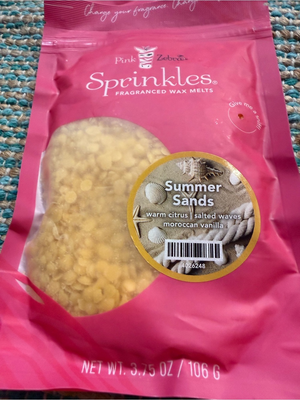 Pink Zebra Sprinkles Wax Melts - Summer Sands - Pink & Yellow
